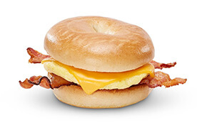 A bacon, egg and cheese bagel.