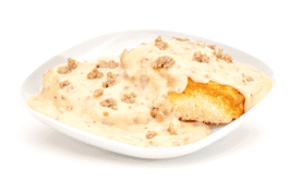 A dish of biscuits and gravy