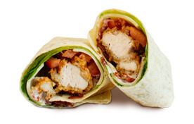 A chicken, bacon and ranch wrap